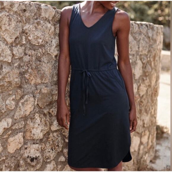 Garnet Hill Dresses & Skirts - Garnet Hill Recycled Easy Knit Tank Dress Navy Blue Coastal Nautical Beach Small